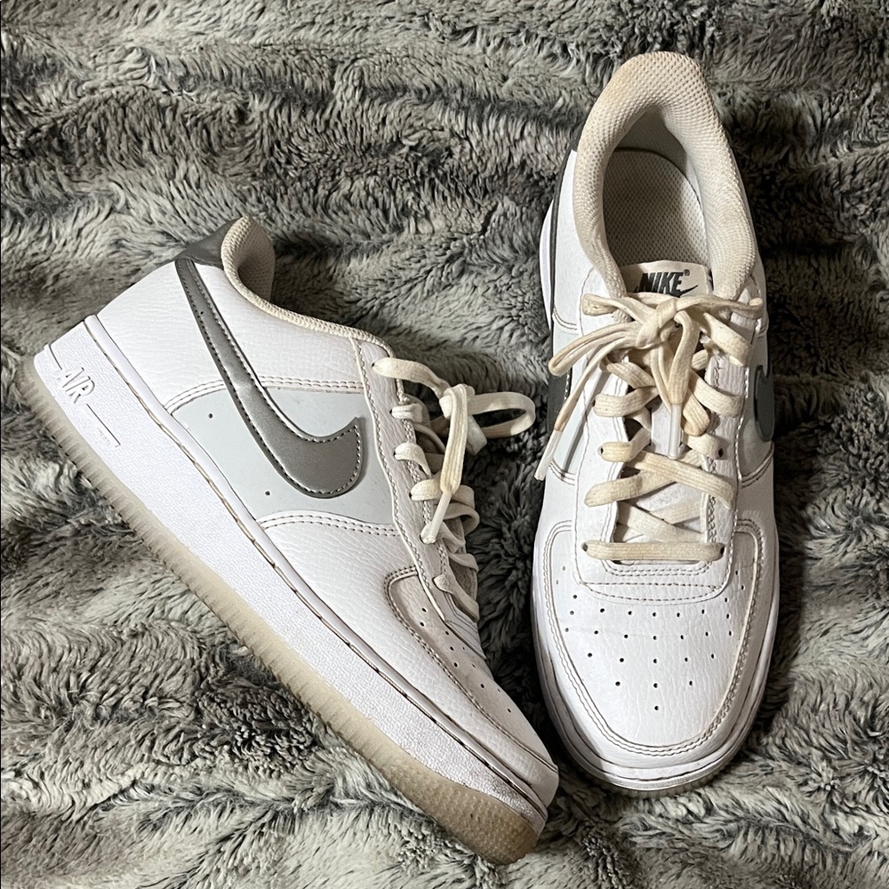 Nike Air Force 1 Low - White with Gray Swoosh